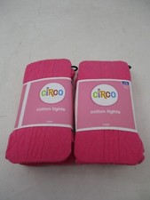 Circo - 2 Pair - Cotton Chunky Cable Tights Paradise Pink Size 7-10