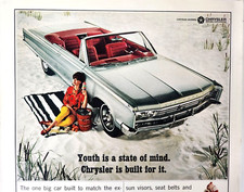 Newport Convertible Vintage 1966 Car Ad Chrysler Motors Magazine Print Ice Cream