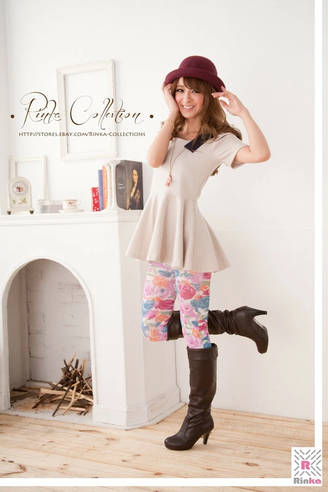 Sheer Tights with Floral Print- Rose Pattern - Image 4 of 4