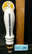 Brooklyn Brewery Pilsner Sealed Sm Ceramic Beer Tap Bar Pub Red Handle Lot 1002