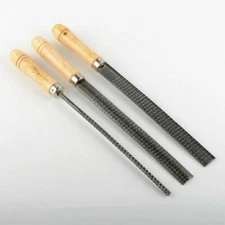 3-pc 8" Wood Rasp File Set For finish filing or deburring.