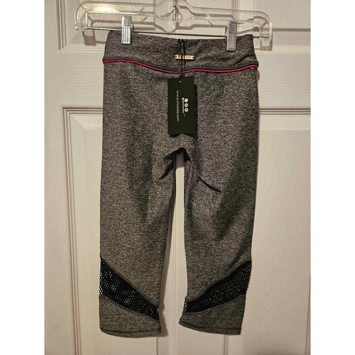 NWT Mira Rae gray cropped leggings lace detail size 8/9 - Picture 4 of 7