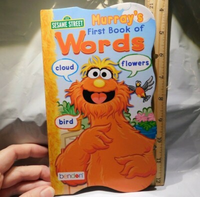 8.5'' Sesame Street Board Book: Murray's First Book of Words Bendon 10 pp Rare