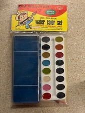 Vintage Avalon Tom Sawyer Water Color Paint Set w/ Case Made in USA NEW