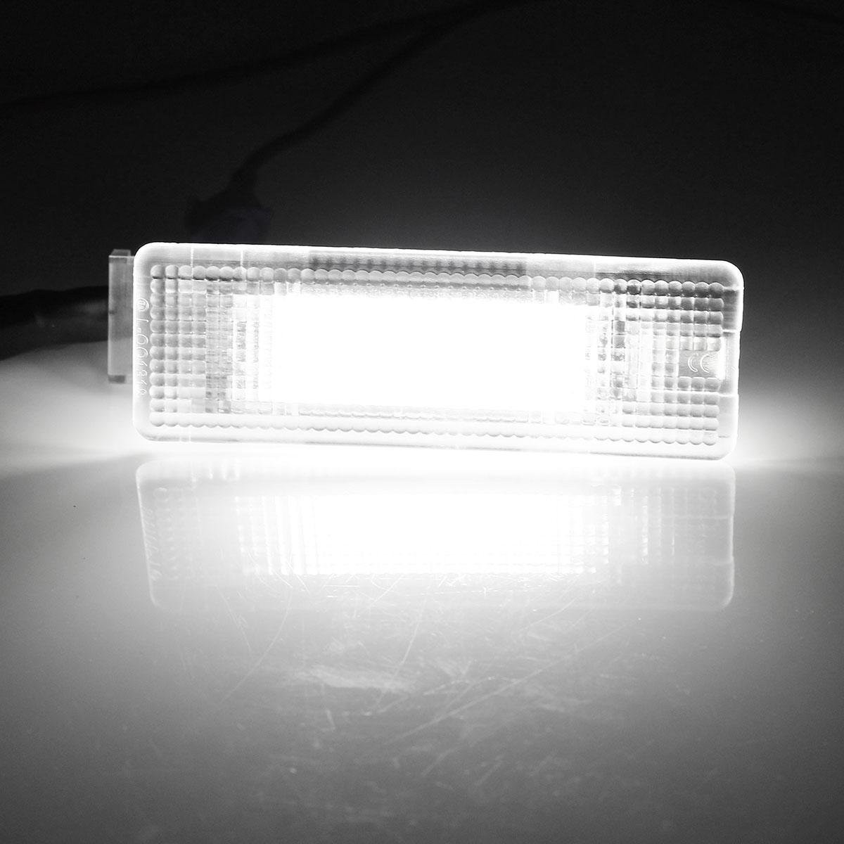 2 luci a LED per targa VW Caddy MK3 Transporter T5 T6 Golf MK5 P/assat B5 B6 J/etta Touran Skoda Superb 18-SMD 6000K bianco Canbus LED Tag Lampade