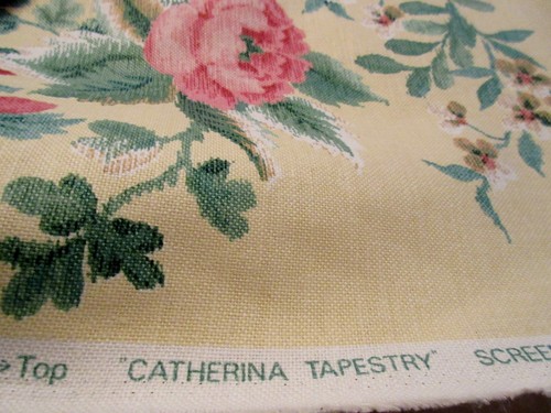 Vintage Schumacher gelb Blumen Gobelin Stoff 7+ Yards einige Mängel bitte lesen - Bild 6 von 11