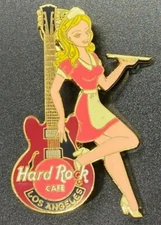 Hard Rock Cafe Los Angeles - Waitress w/ Gibson Guitar Pin - 3LC Pin Pals Back