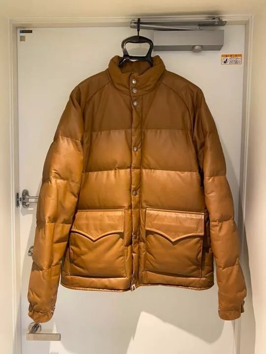 A BATHING APE Leather Down Jacket Size M | eBay