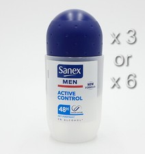 SANEX MEN ACTIVE CONTROL ROLL ON ANTI PERSPIRANT DEODORANT 50ML 3 OR 6 PACK