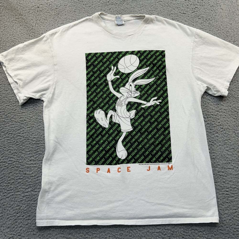 VTG Space Jam T-Shirt Mens Large Hugs Bunny Tune Squad Delta Graphic T