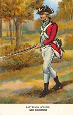 Type of Military Uniforms Infantry Battalion Soldier 24th Regiment postcard