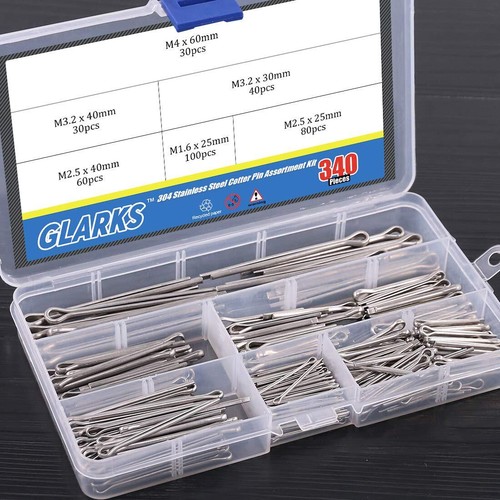 340-Pieces 6 Sizes 304 Stainless Steel Cotter Pin Clip Assortment Kit - Picture 5 of 7