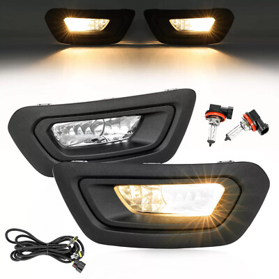 For Ford Transit 2020-2024 2025 Clear Fog Lights Lamps W/ Bezel+Bulbs+Wiring Set
