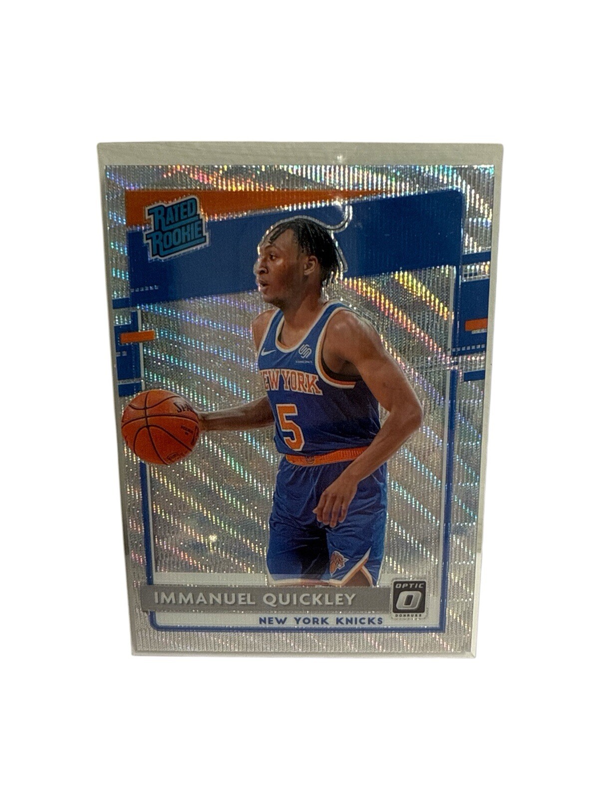 2020-21 Donruss Optic Immanuel Quickley Rated Rookie Silver Wave Prizm #175 RC