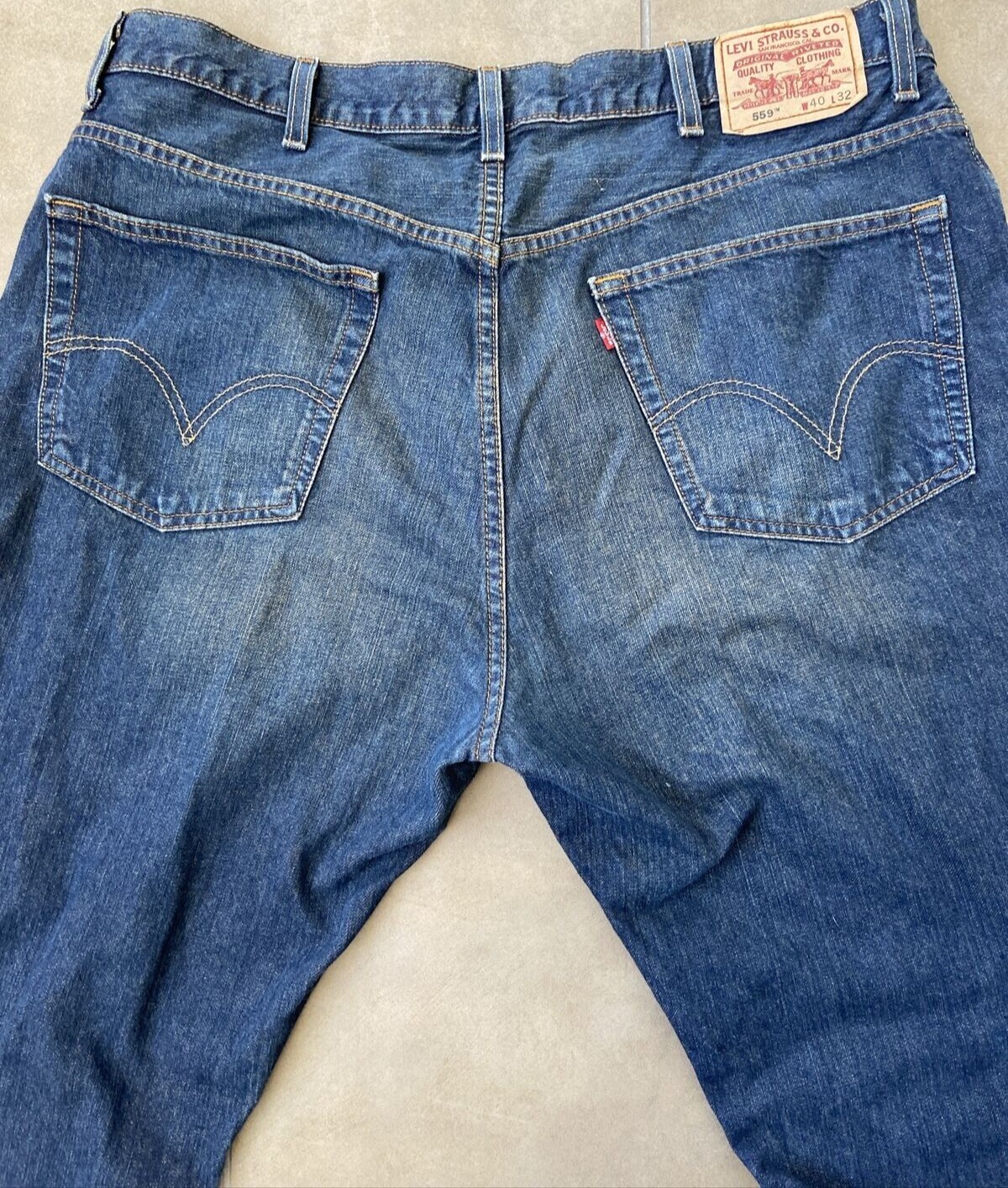Levis 559 Mens Jeans Size 40 x 32 Denim Relaxed Fit 100 Cotton eBay