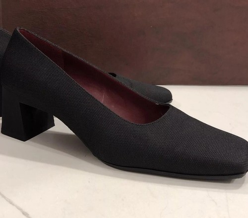 Naturalizer Sz 7 Slip On Block Heel Black Fabric - Picture 2 of 13