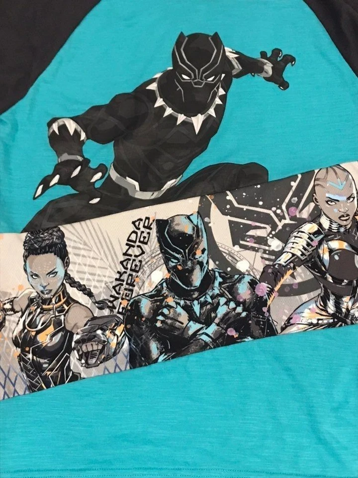 Camisa Infantil MARVEL Pantera Negra Talla XXL (18) Estampado Vengadores Dos Tonos Foto 2 de 3