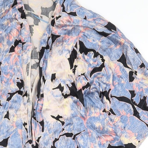 Topshop Womens Blue Floral Viscose BlendKimono Blouse Size 8 - Picture 7 of 12