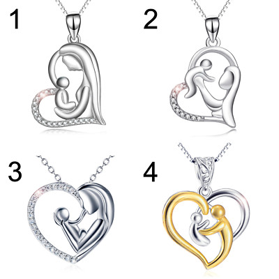 Halskette Mama Baby Anhänger 925 Silber Liebe Herz Taufe Mutter Tag Kind Kinder