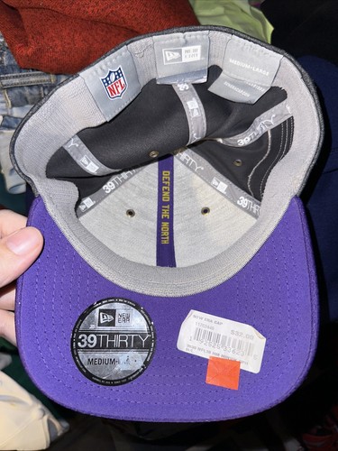 New Era 39thirty Minnesota Vikings Flex Hat Medium-large NFL NEW Gray Purple - Picture 2 of 7
