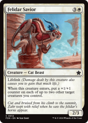 x4 Felidar Savior FDN Foundations MTG 12 COMMON M/NM 4x
