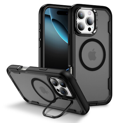 For iPhone 16 Pro Max 15 14 13 Pro 12 11 Magnetic Camera Stand Mag Safe Case 