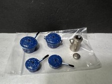 Dollhouse Miniature Blue Enamelware Cookware Set Pots Pans