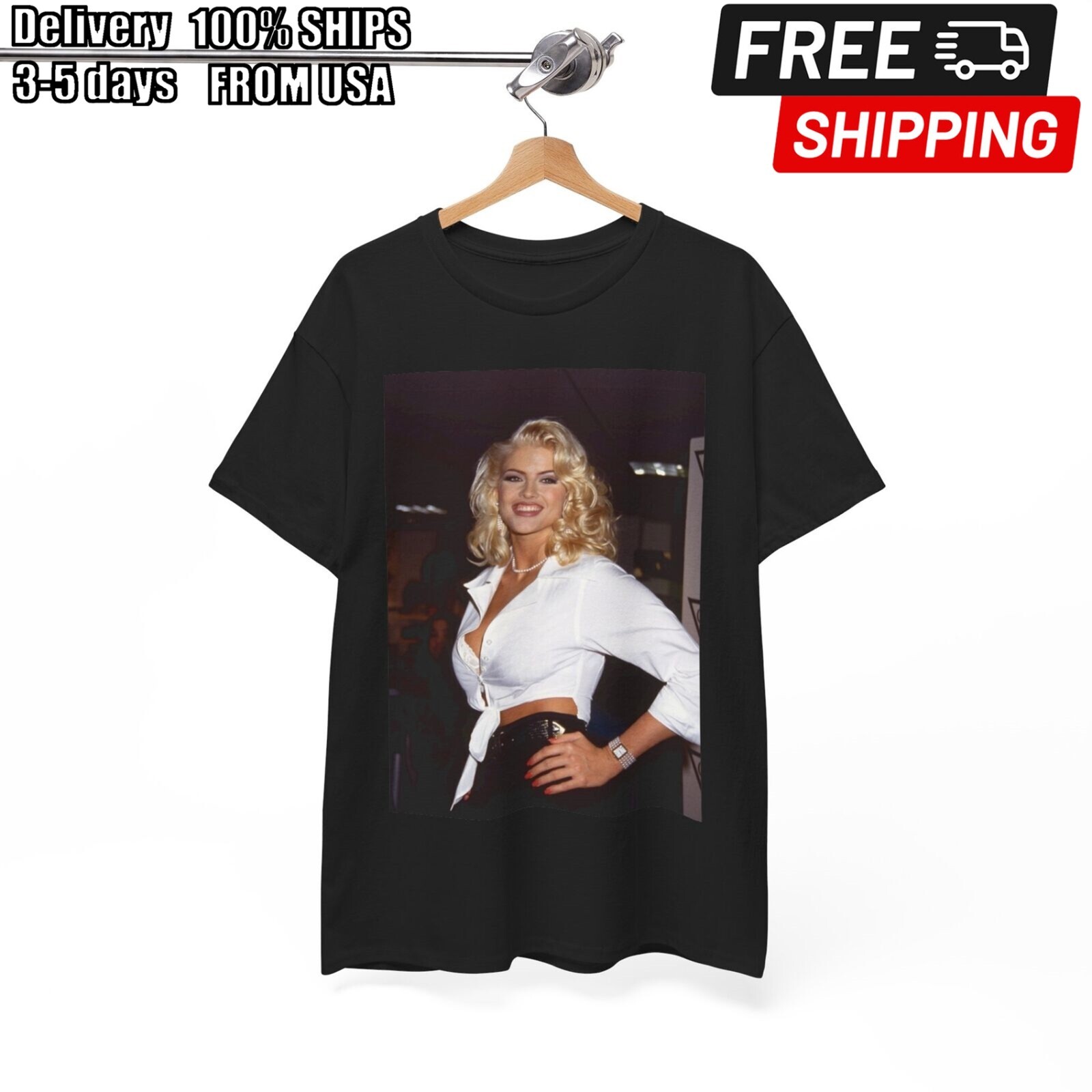 Anna Nicole Smith Tshirt Vintage Playboy Retro Model Unisex Heavy Cotton Tee