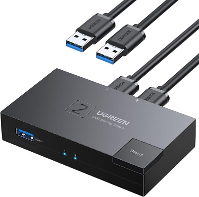 UGREEN USB Switch Selector 2 Computers Sharing USB Hub Printer Scanner Mouse