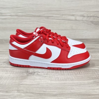 Nike Dunk Low St. John's Men's Size 9.5 Red White Sneakers New