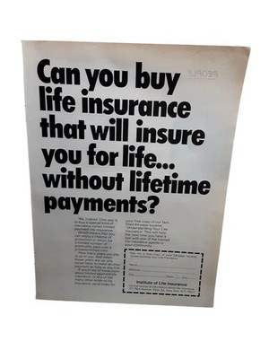 1972 Institute of Life Insurance Vintage Print Ad Financial Insurance Retro