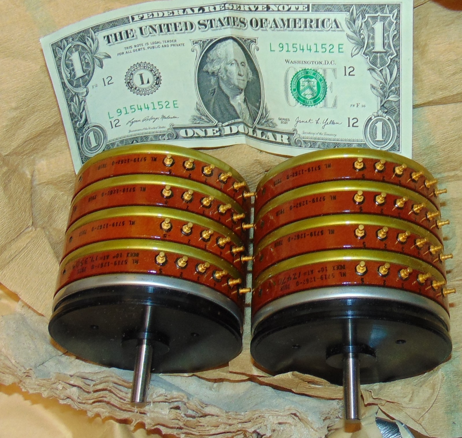 NOS NIB MATCHED PAIR BECKMAN BI VARIABLE RESISTOR  P/N 63688 20 OHM NL5719 1262D