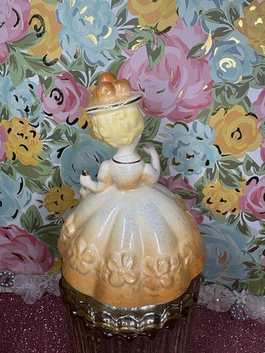 Vtg Norcrest Girl In Ball Hat Holding Umbrella W/ Blue Bow Figurine Japan Repair - Picture 6 of 8