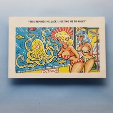 Comic Postcard C1970 Octopus Blonde Bikini Boobs Aquarium Giggle Cards