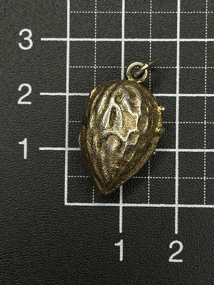 Antikes Jugendstil Medaillon Silber Mandel Kettenanhänger Glücksbringer Selten - Bild 4 von 4