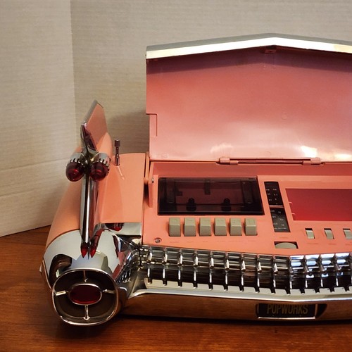 Vintage CADILLAC AM/FM RADIO/Cassette BoomBox Popworks 3-1489 Pink Nice *READ - Picture 9 of 18