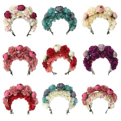 Unique Bride Garlands Flower Headband Hairband for Women Girl Head Hoop Gift