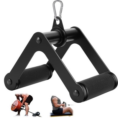 Lat Pulldown Attachment Double D Row Handle Cable Machine Gym 1.3'' Rubber