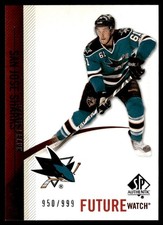 2010-11 SP Authentic Future Watch Justin Braun Rookie 950/999 San Jose Sharks