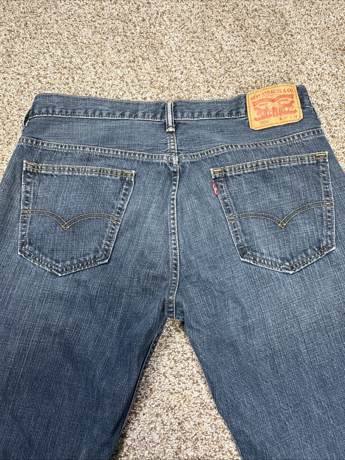 Levi's 569 Jeans Men's 34x34 Blue Relaxed Straight Fit Denim (34x32) - View 15