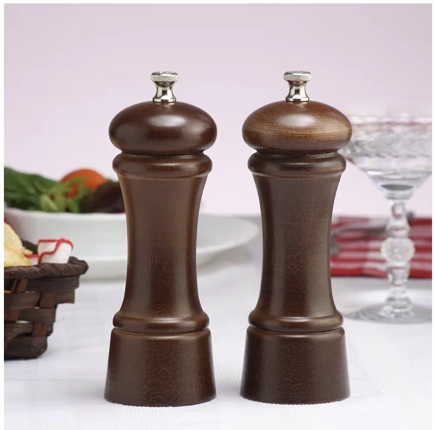 Chef Specialties 6 Inch Elegance Walnut Pepper Mill and Salt Mill Set