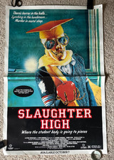 Vintage 1987 Original Vestron Video SLAUGHTER HIGH Horror Movie Poster 41