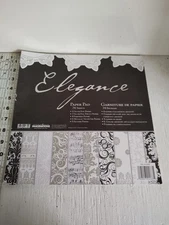 Creative Imaginations Elegance 12x12 Scrapbook Paper Pad Black White Silver