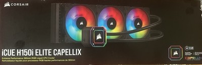 Corsair H150i Elite CAPELLIX 360mm, Black, Works On AM5 & INTEL! 3x 120mm Fans!