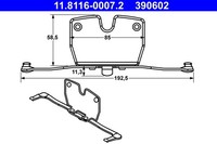 1X ATE 11.8116-0007.2 Feder Bremssattel FüR BMW
