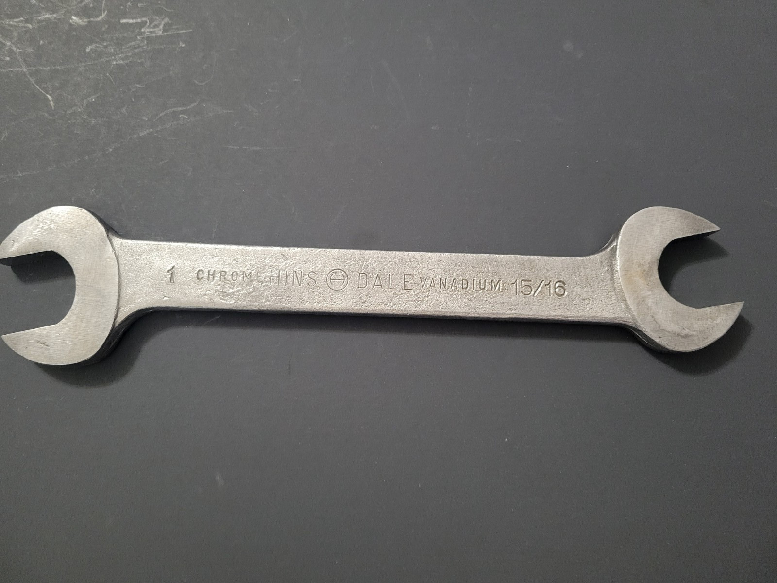 Vintage 1940's Hinsdale Tools 15/16" x 1” Open End Wrench Chrome Vanadium USA