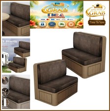 RV Dinette Cushion Covers Set Leather Look Stretch Camper Seat Slipcovers Brown