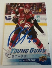 Dylan Strome Autographed Signed 2016-2017 UD Young Guns Canvas RC Card JSA COA