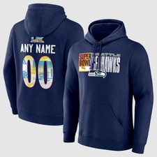 Seattle Seahawks Super Bowl LX Name  Number Hoodie Shirt - Multicolors