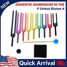 9 Solfeggio Tuning Fork Set W/ Box Aluminum Alloy For Healing Therapy Medical